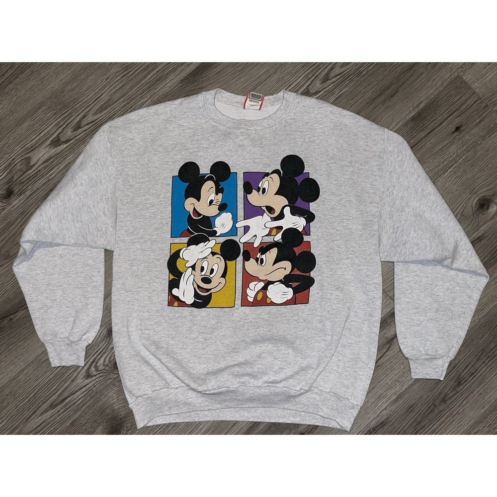 Vintage 90's DISNEY MICKEY MOUSE Made‎ in USA One Size Fits All Sweat-Shirt